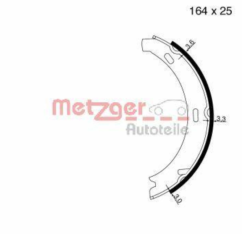 METZGER Brake Shoe Set, parking brake