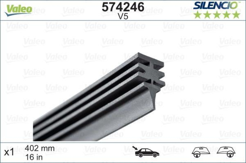 VALEO Wiper Blade Rubber SILENCIO CONVENTIONAL SINGLE