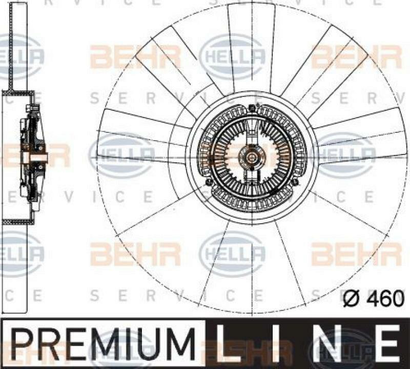 HELLA Fan, radiator BEHR HELLA SERVICE *** PREMIUM LINE ***