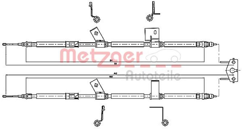 METZGER Cable, parking brake COFLE