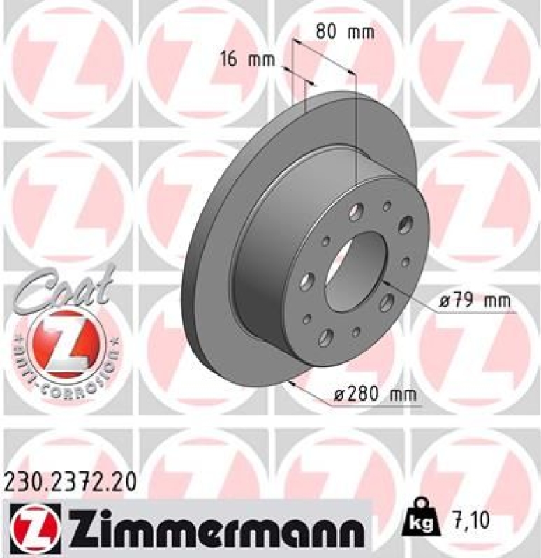 2x ZIMMERMANN Bremsscheibe COAT Z