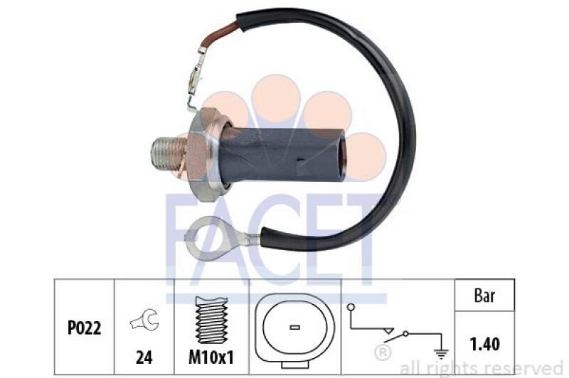 FACET Oil Pressure Switch Made in Italy - OE Equivalent