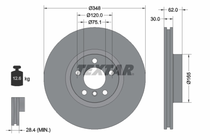 2x TEXTAR Bremsscheibe PRO+