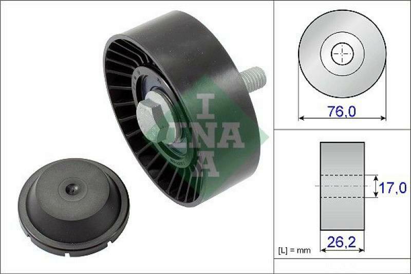 INA Deflection/Guide Pulley, v-ribbed belt