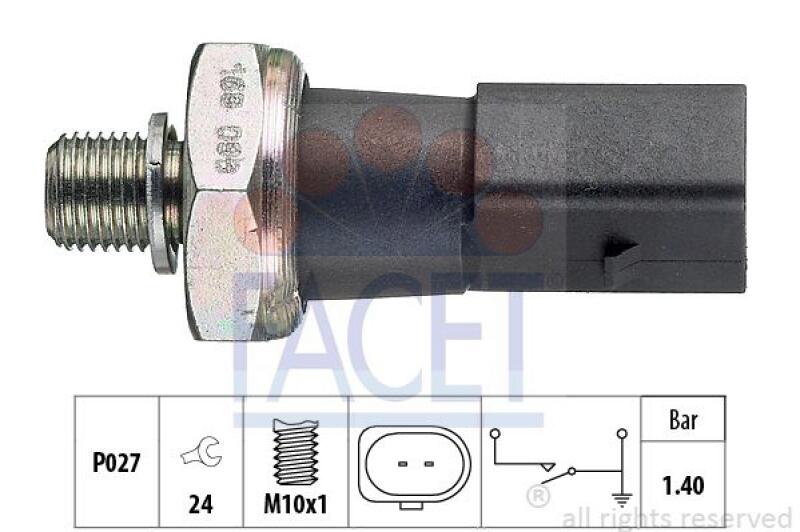 FACET Oil Pressure Switch Made in Italy - OE Equivalent