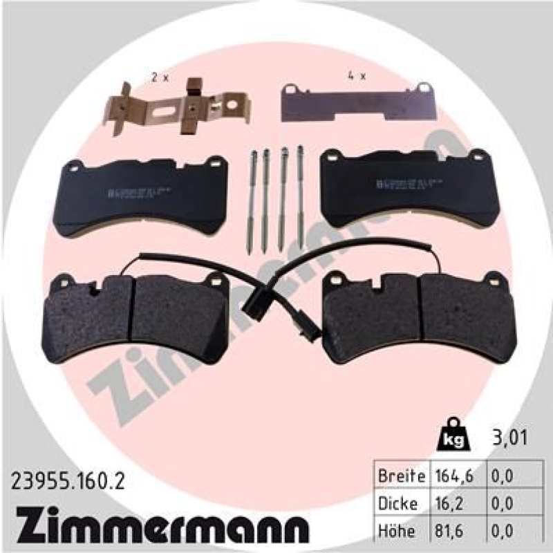 ZIMMERMANN Brake Pad Set, disc brake