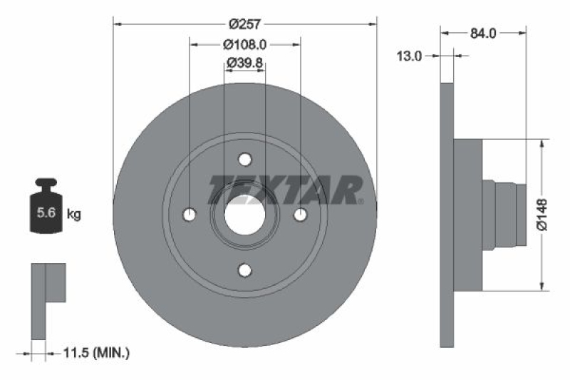 2x TEXTAR Bremsscheibe