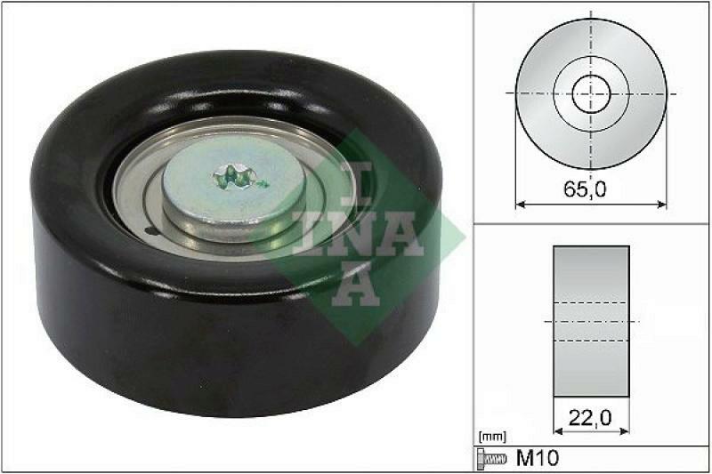 INA Deflection/Guide Pulley, v-ribbed belt