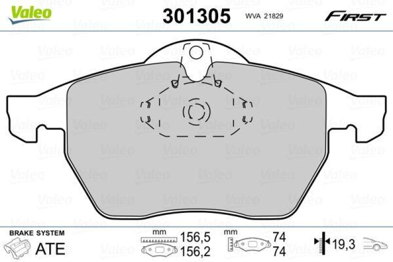 VALEO Bremsbelagsatz, Scheibenbremse ESSENTIAL 301305