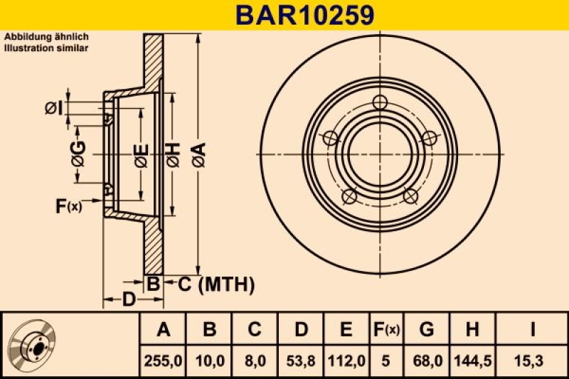 2x BARUM Bremsscheibe