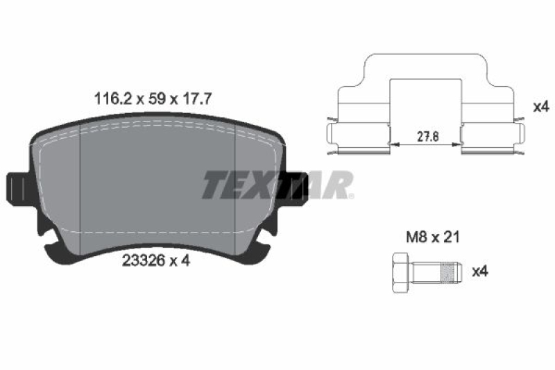 TEXTAR Brake Pad Set, disc brake Q+