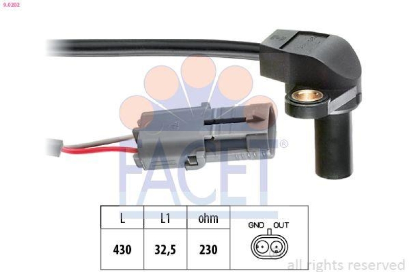 FACET Sensor, crankshaft pulse Made in Italy - OE Equivalent