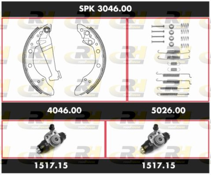 ROADHOUSE Brake Kit, drum brake Super Precision Kit