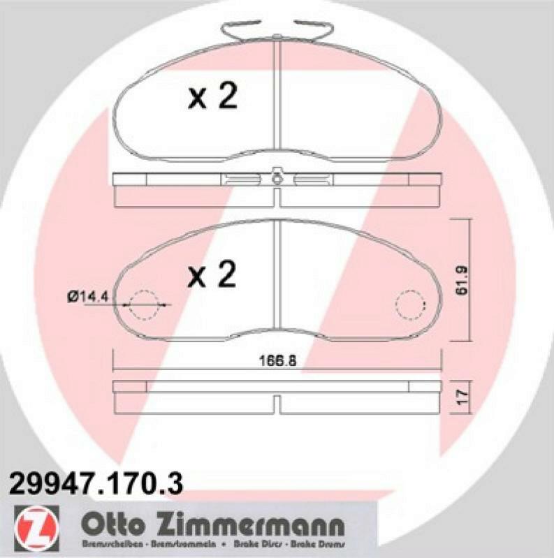 ZIMMERMANN 4x Bremsbeläge Bremsbelagsatz