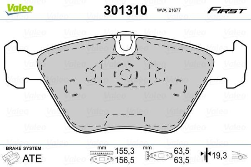 VALEO Bremsbelagsatz, Scheibenbremse ESSENTIAL 301310