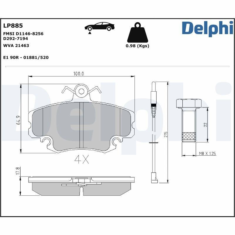 DELPHI Bremsbelagsatz, Scheibenbremse