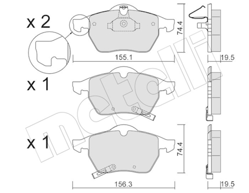 METELLI Brake Pad Set, disc brake