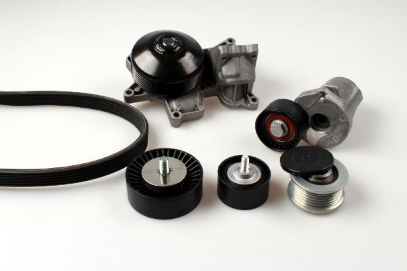 HEPU Water Pump + V-Ribbed Belt Set