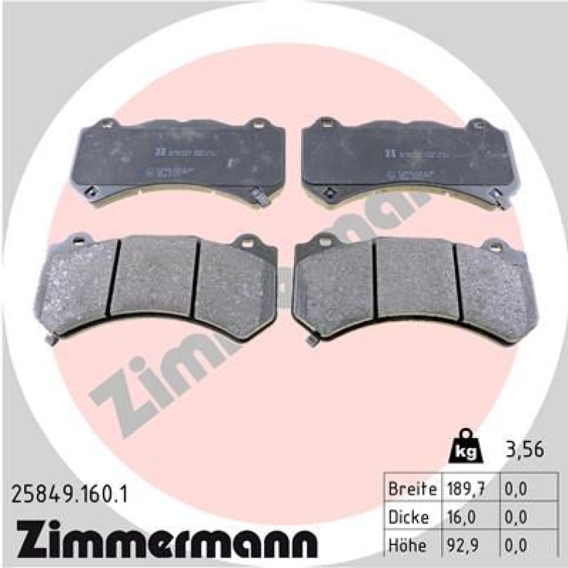 ZIMMERMANN Brake Pad Set, disc brake