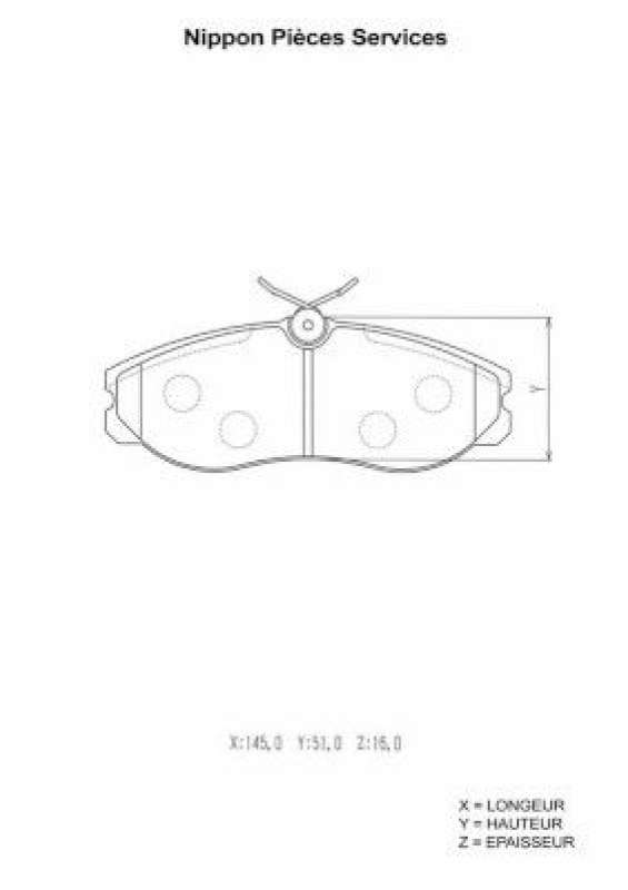 NPS Brake Pad Set, disc brake