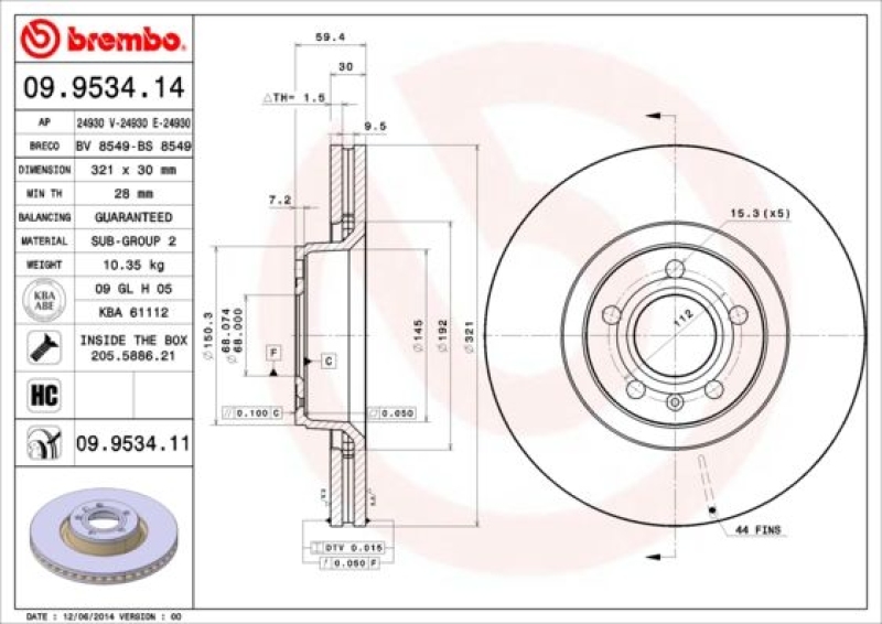 BREMBO BREMSSCHEIBEN + BREMBO BREMSBELÄGE