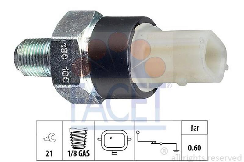 FACET Oil Pressure Switch Made in Italy - OE Equivalent