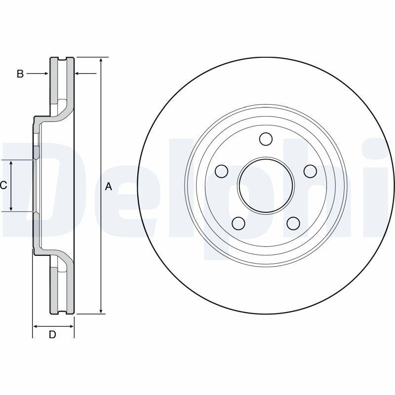 2x DELPHI Bremsscheibe BG9121C