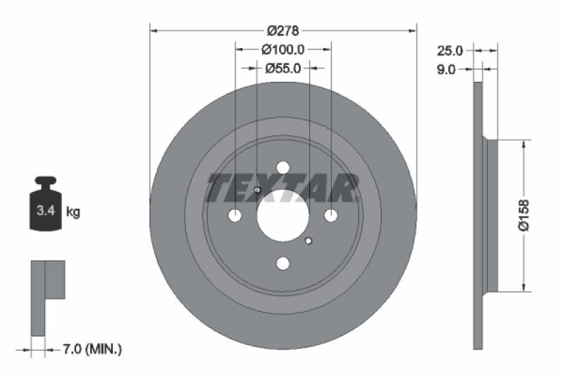 2x TEXTAR Bremsscheibe PRO