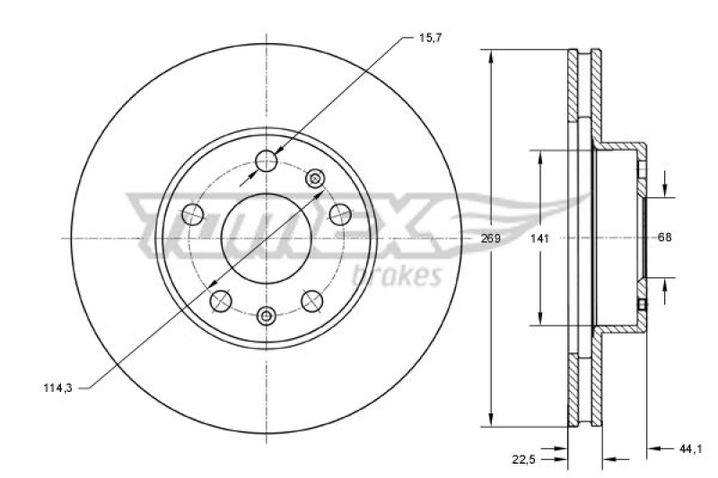 2x TOMEX Brakes Bremsscheibe