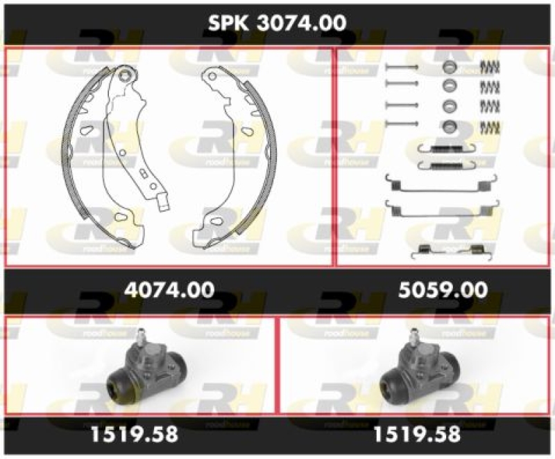 ROADHOUSE Brake Kit, drum brake Super Precision Kit