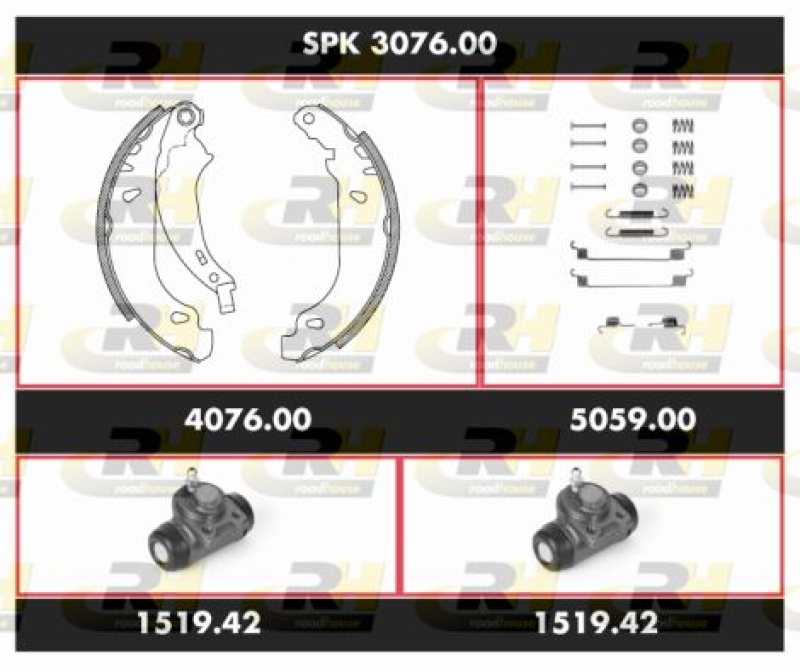 ROADHOUSE Brake Kit, drum brake Super Precision Kit