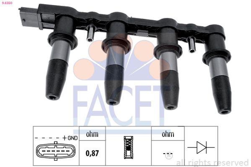 FACET Ignition Coil Made in Italy - OE Equivalent