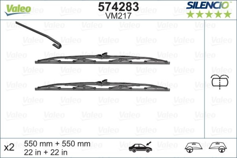 VALEO Wischblatt SILENCIO CONVENTIONAL SET