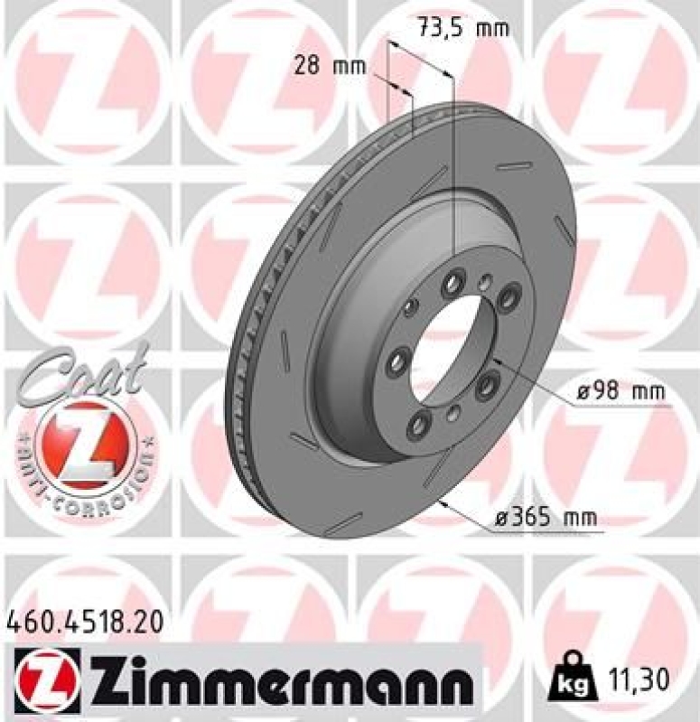 ZIMMERMANN Bremsscheibe COAT Z