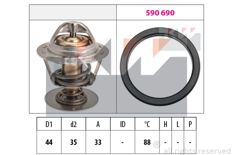 KW Thermostat für Kühlmittel / Kühlerthermostat Made in Italy ...
