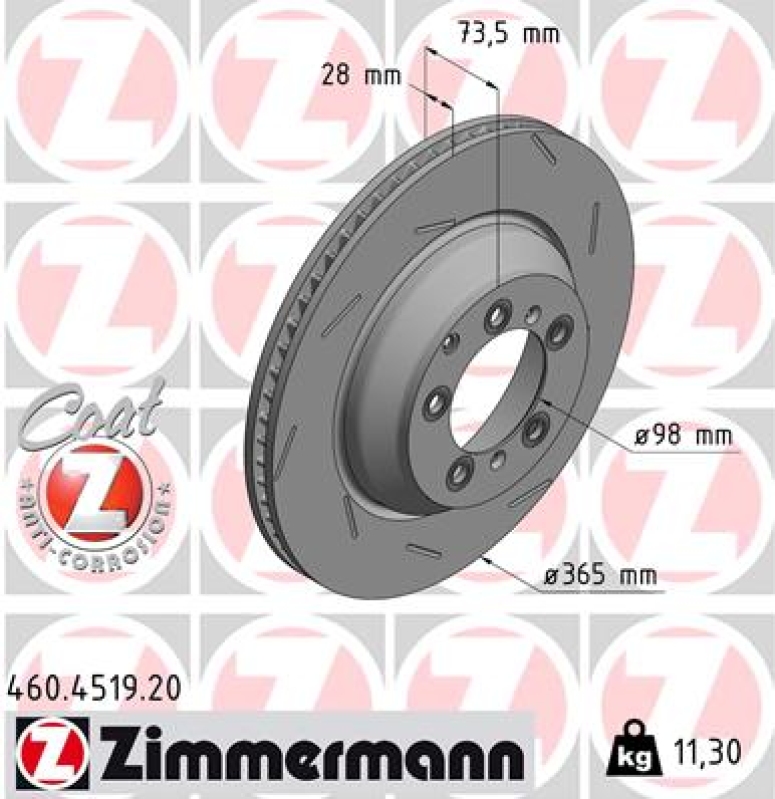 ZIMMERMANN Bremsscheibe COAT Z