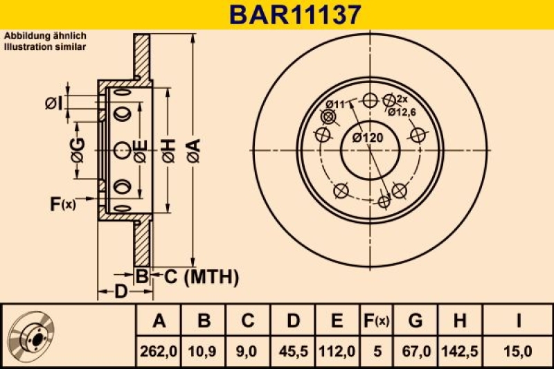 2x BARUM Bremsscheibe