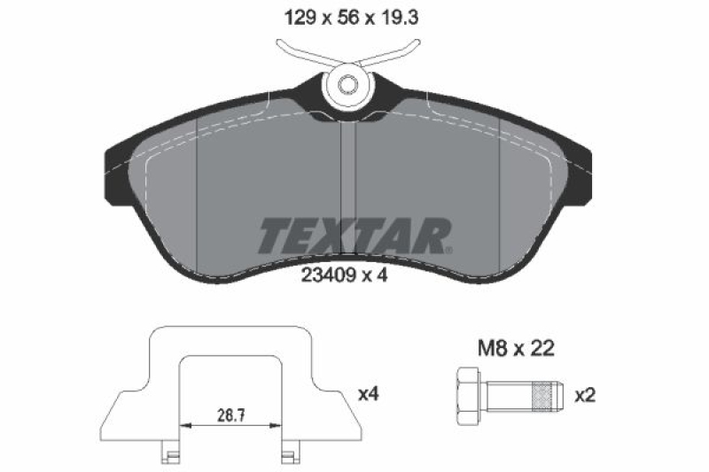 TEXTAR Bremsbelagsatz, Scheibenbremse Q+