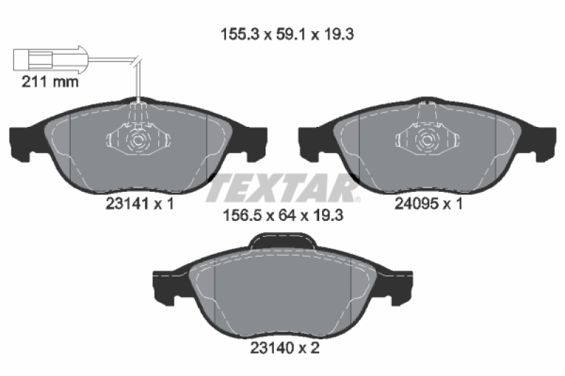 TEXTAR Brake Pad Set, disc brake Q+