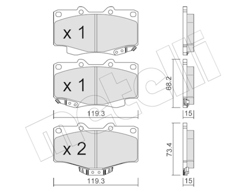 METELLI Bremsbelagsatz, Scheibenbremse