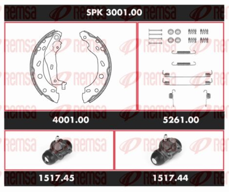 REMSA Brake Kit, drum brake Super Precision Kit
