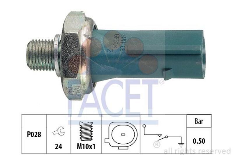 FACET Oil Pressure Switch Made in Italy - OE Equivalent