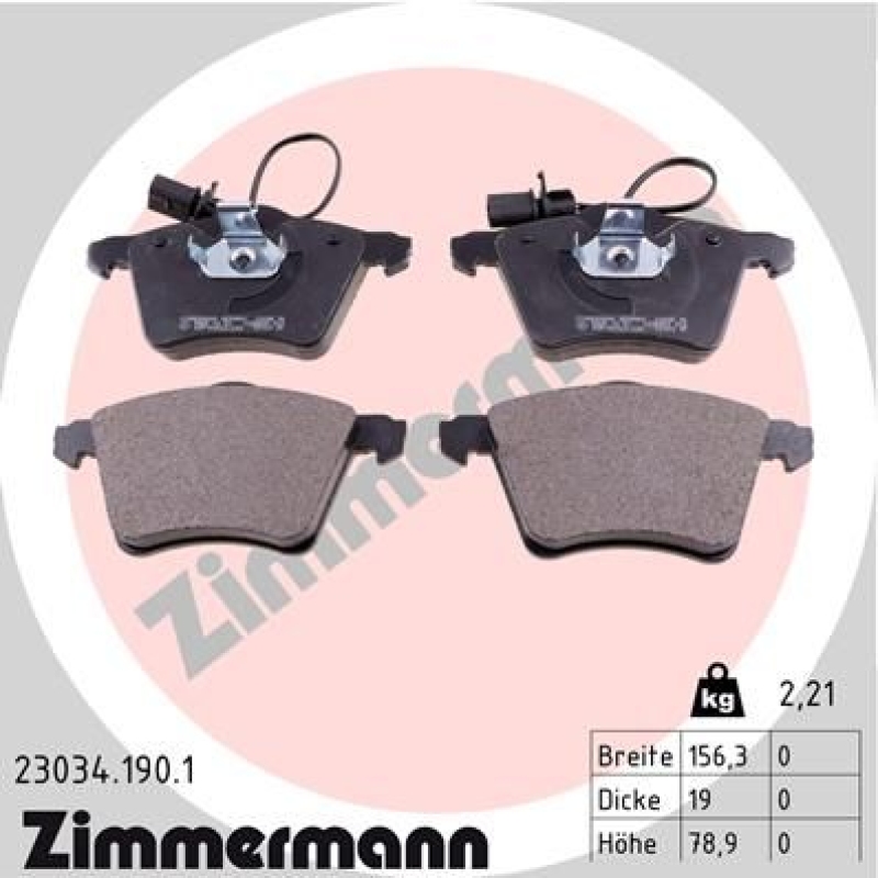 ZIMMERMANN Brake Pad Set, disc brake