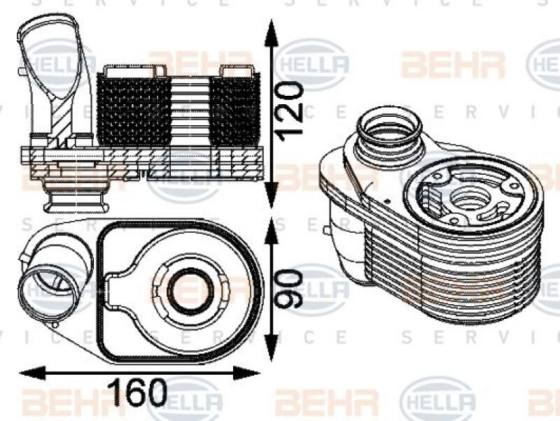 HELLA Oil Cooler, engine oil