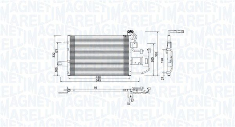 MAGNETI MARELLI Kondensator, Klimaanlage