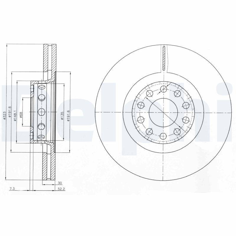 2x DELPHI Bremsscheibe