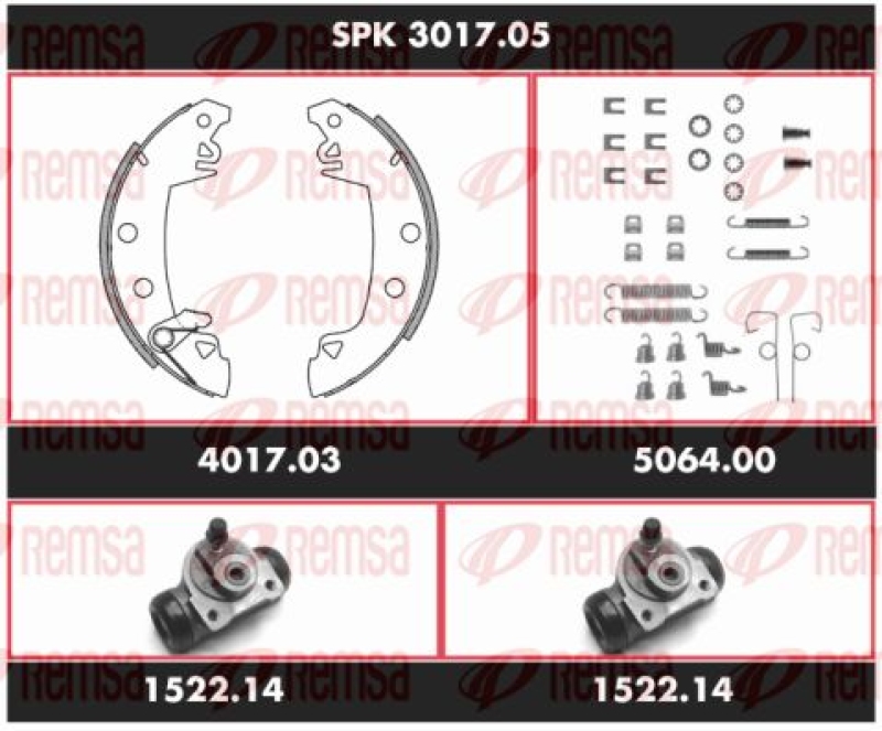 REMSA Brake Kit, drum brake Super Precision Kit