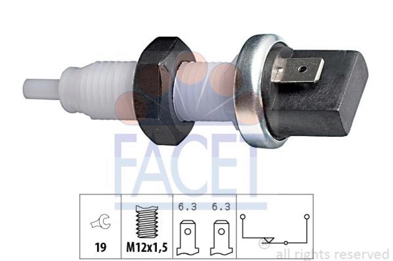 FACET Brake Light Switch Made in Italy - OE Equivalent