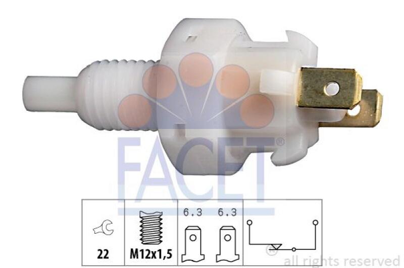 FACET Brake Light Switch Made in Italy - OE Equivalent