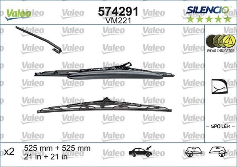 VALEO Wiper Blade SILENCIO CONVENTIONAL SET